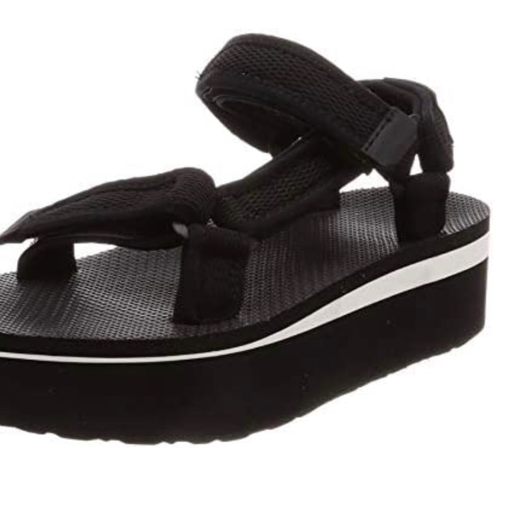 Teva Platform Black and White Sandal - 7